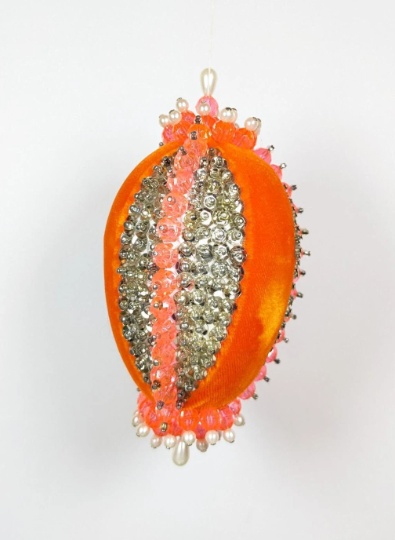 Vintage Handmade Beaded Pushpin Ornament