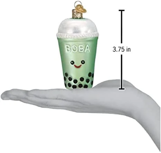 Old World Christmas Boba Tea Glass Ornament