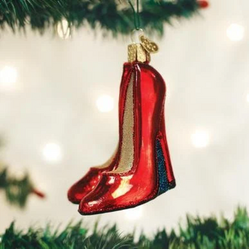 Ruby Red Glamour High Heels Blown Glass Tree Ornament by Old World Christmas