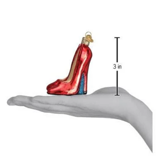 Ruby Red Glamour High Heels Blown Glass Tree Ornament by Old World Christmas