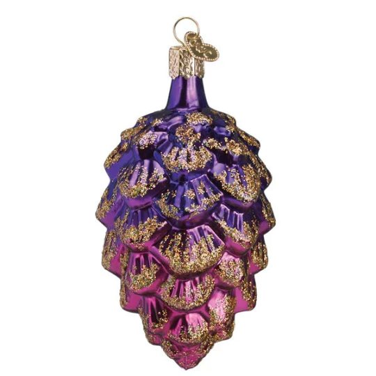 Glittered Pinecones Old World Christmas Ornament Set of 3 Ornaments
