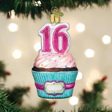 Sweet 16 Cupcake Old World Christmas Ornament