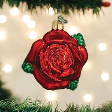 Red Rose Old World Christmas Ornament