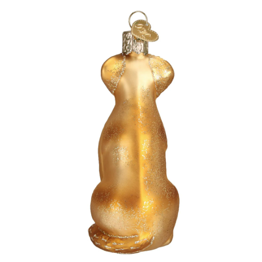 Yellow Labrador retriever Old World Christmas glass Ornament