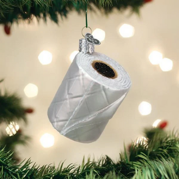 Roll of Toilet Paper - Blown Glass Tree Ornament by Old World Christmas