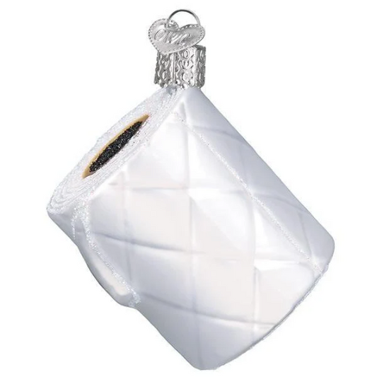 Roll of Toilet Paper - Blown Glass Tree Ornament by Old World Christmas