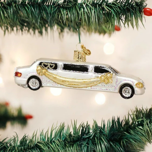 Limousine Just Married Old World Christmas Ornament