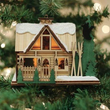 Santas Ski Lodge Old World Christmas Wood Ornament