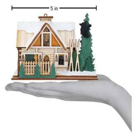 Santas Ski Lodge Old World Christmas Wood Ornament