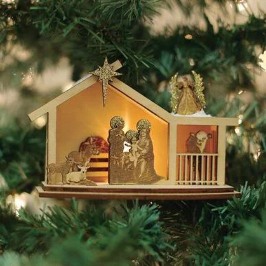 Nativity Old World Christmas Cottage Ornament