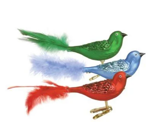 Brilliant Songbirds Clip-On Tree Ornament by Old World Christmas  - Choose Color Blue Green