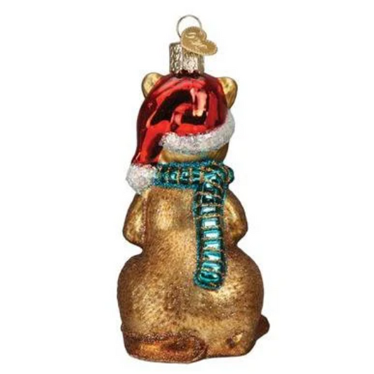 Christmas Kangaroo in Santa Hat - Blown Glass Tree Ornament by Old World Christmas