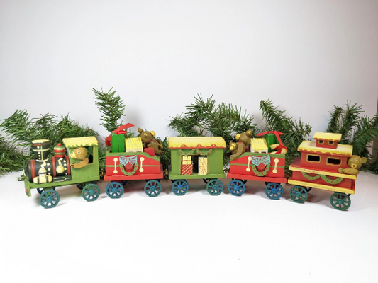 Vintage Small Wooden Christmas Train