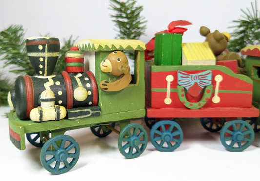 Vintage Small Wooden Christmas Train