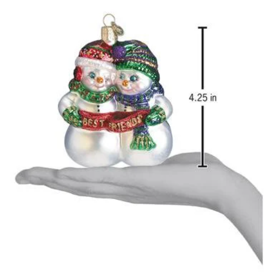 Best Friends Snowman Old World Christmas Ornament