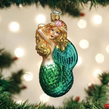 Seashell Mermaid Blown Glass Tree Ornament by Old World Christmas