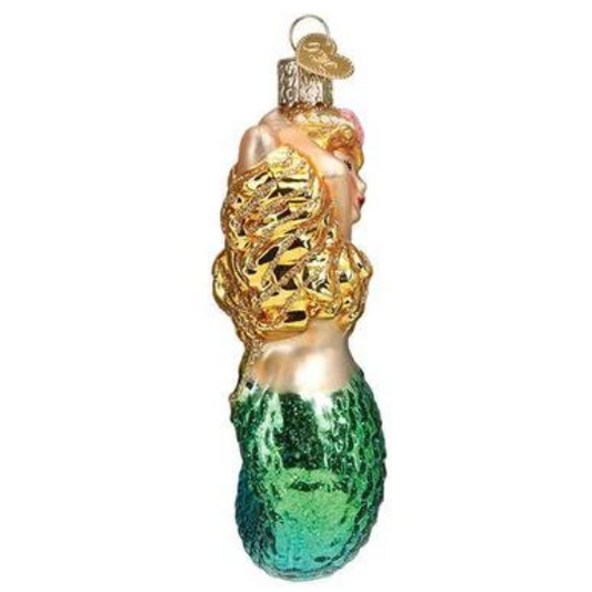 Seashell Mermaid Blown Glass Tree Ornament by Old World Christmas