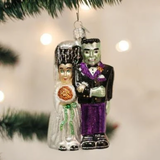 Frankenstein and Bride Old World Christmas Ornament