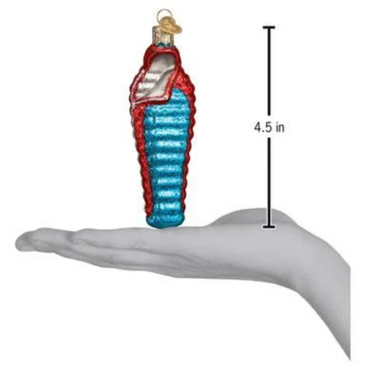 Sleeping Bag Blown Glass Tree Ornament by Old World Christmas - Camping Enthusiasts