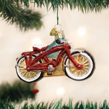 Cruiser Bike Red Bicycle Blown Glass Tree Ornament by Old World Christmas