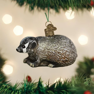 Badger Vintage-style Blown Glass Tree Ornament by Old World Christmas