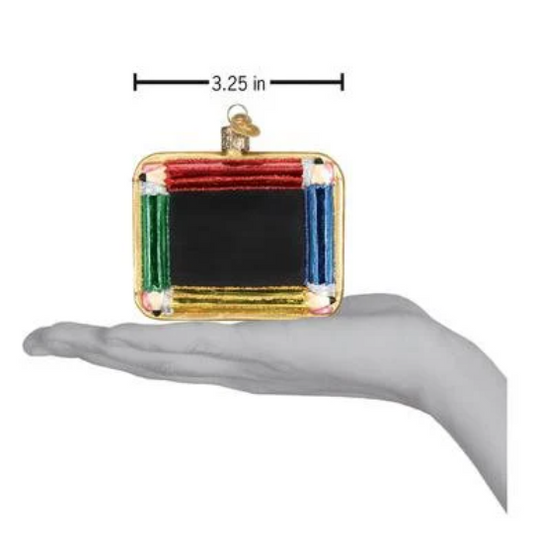 Chalkboard - Blown Glass Tree Ornament by Old World Christmas - RETIRED