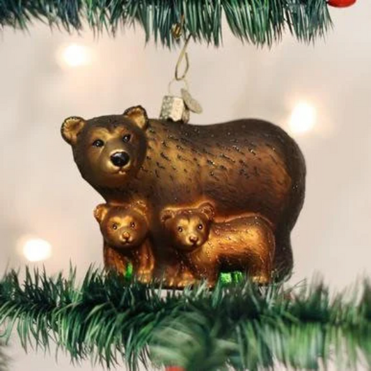 Bear with Cubs Old World Christmas Ornament