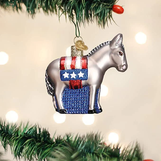 Democrat Donkey Old World Christmas Ornament