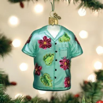 Hawaiian Shirt Blown Glass Tree Ornament by Old World Christmas