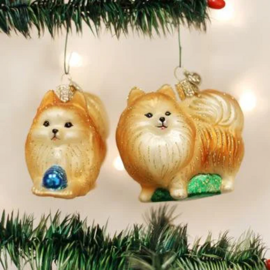 Pomeranian Old World Christmas Ornament Set