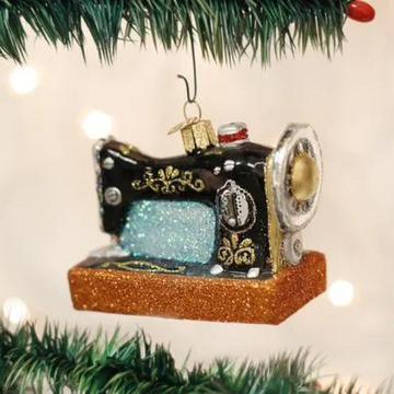 Old Fashioned Sewing Machine - Blown Glass Tree Ornament by Old World Christmas