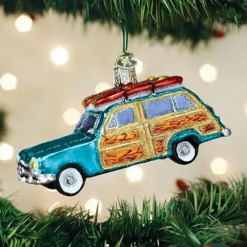 Surf's Up Wagon SUV Blown Glass Tree Ornament by Old World Christmas - RETIRED