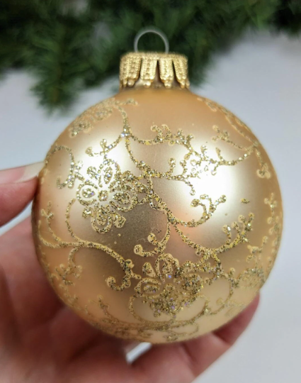 Vintage Krebs Gold Victorian Christmas Ornaments