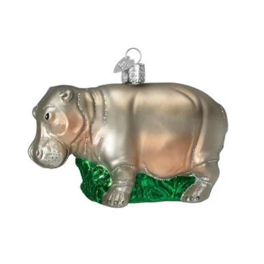 Hippopotamus Old World Christmas Ornament