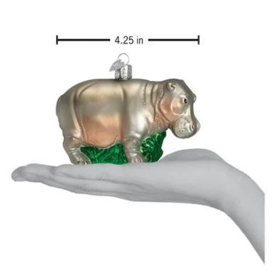 Hippopotamus Old World Christmas Ornament