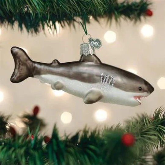 Great White Shark Old World Christmas Ornament