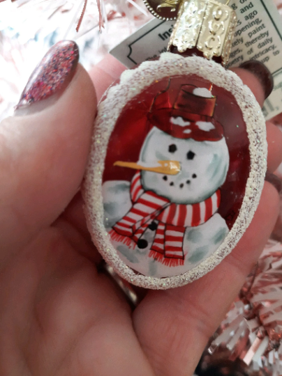 Inside Out Snowman Old World Christmas Ornament