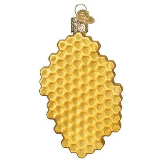 Honeybee Honeycomb Blown Glass Tree Ornament by Old World Christmas
