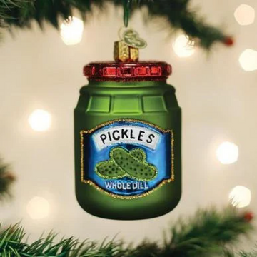 Jar Of Dill Pickles Blown Glass Tree Ornament by Old World Christmas