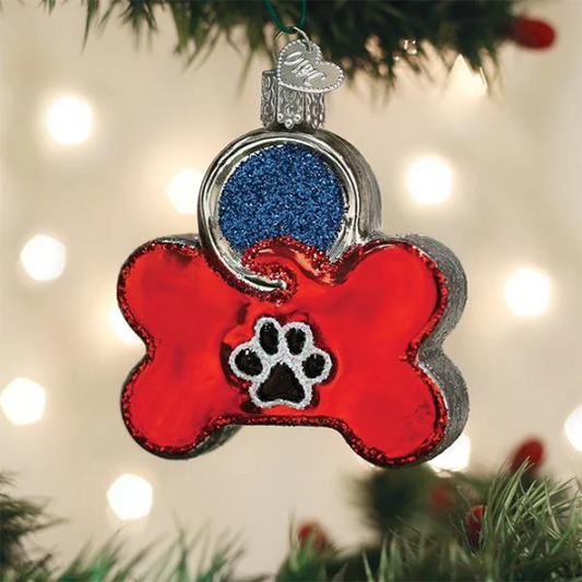 Dog Tag Old World Christmas Ornament