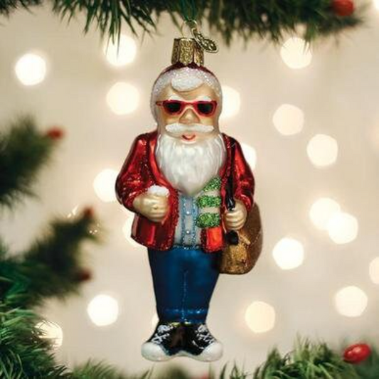 Hipster Santa Old World Christmas Ornament