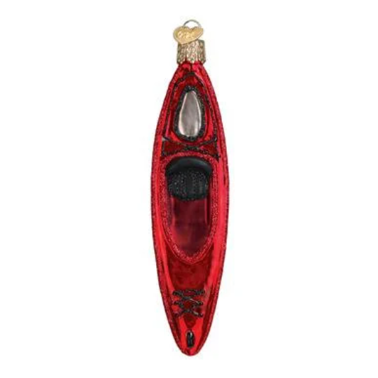 Red Kayak Old World Christmas Ornament