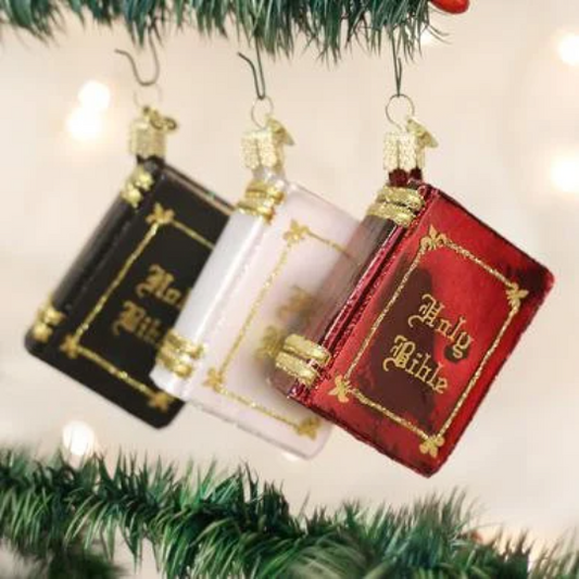 Red Bible Old World Christmas Ornament