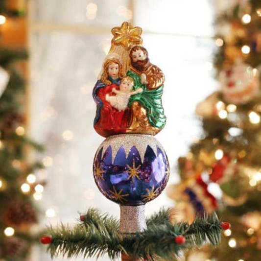 Nativity Glass Old World Christmas Tree Topper