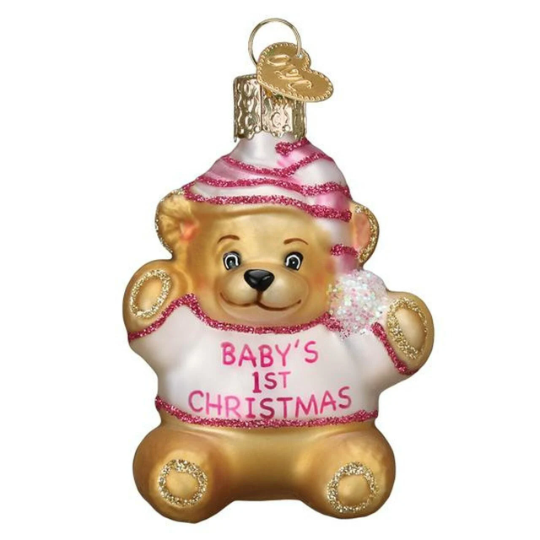 Teddy Bear Baby's First Old World Christmas Girl