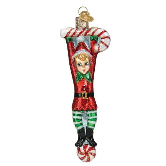 Playful Elf Old World Christmas Ornament