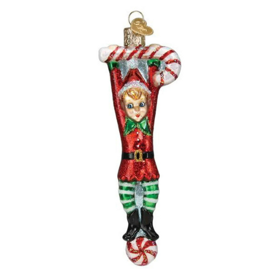 Playful Elf Old World Christmas Ornament