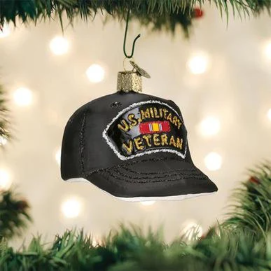 Veteran's Cap Old World Christmas Ornament