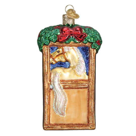 Horse In Stall Old World Christmas Ornament