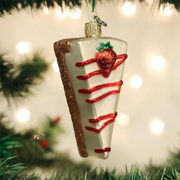 Cheesecake Slice - Blown Glass Tree Ornament by Old World Christmas